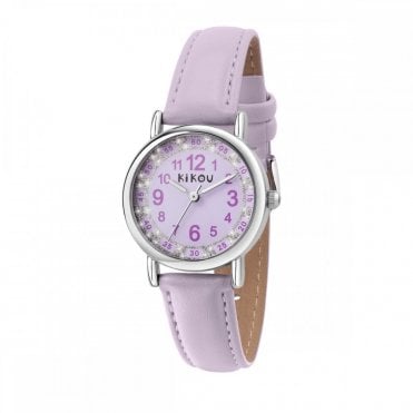 KIKOU KIDS MADEMOISELLE 28MM LILAC DIAL LILAC STRAP WATCH