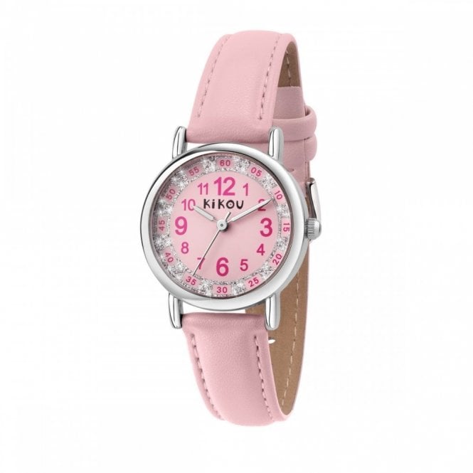 Kikou Kids Watches KIKOU KIDS MADEMOISELLE 28MM ROSE DIAL PINK STRAP WATCH