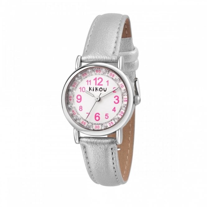 Kikou Kids Watches kikou kids mademoiselle 28mm white dial silver strap watch