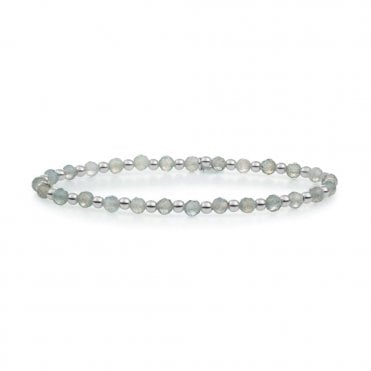 Labradorite Silver Bead Bracelet