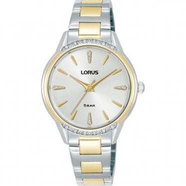 Ladies Two-Tone White Dial Watch