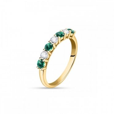 Live Diamond & Emerald Eternity Ring
