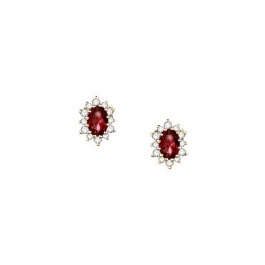 18ct Ruby and Diamond Earrings