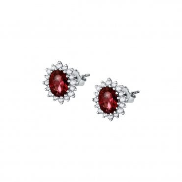 9ct Gold Ruby And Diamond Earrings