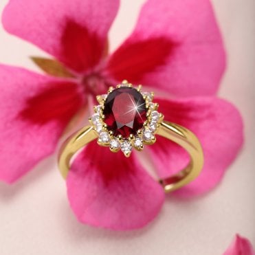 9ct Gold Ruby And Diamond Ring Size 12
