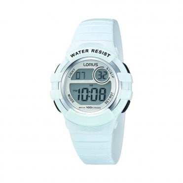 Lorus Ladies White Digital Sport  Alarm Watch