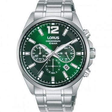 LORUS MENS GREEN DIAL WATCH