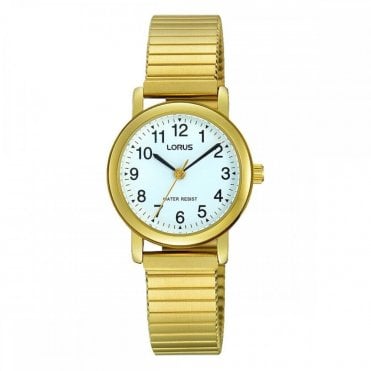 Lorus Quartz Ladies Gold Plated Expander Watch Easy Read Dial