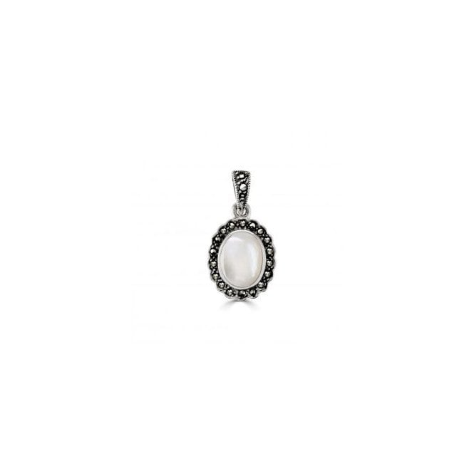 Daniels Marcasite Marcasite And Mother Of Pearl Pendant