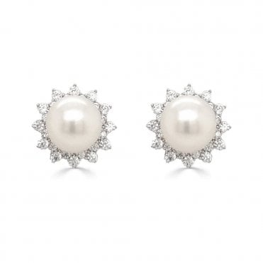 Noriko Flower Pearl  Earrings