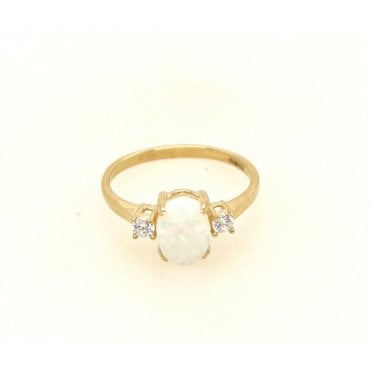 Opal And Cz Ring