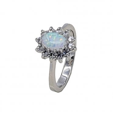 Opal Style Cluster Ring