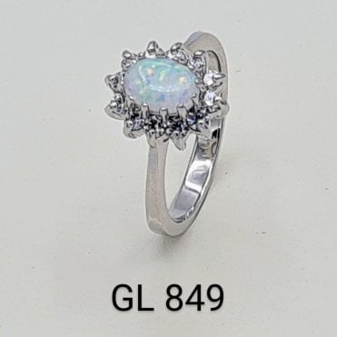Opal Style Cluster Ring