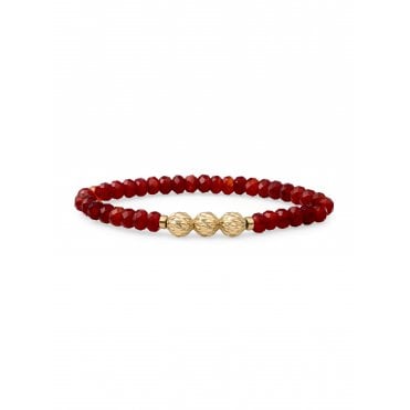 Orange Red Bead Bracelet