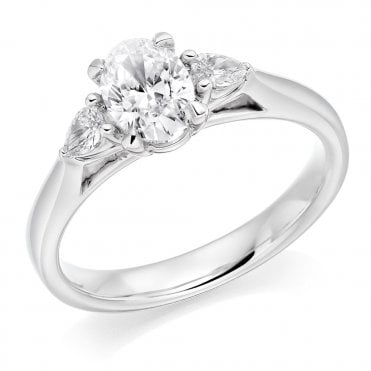 Oval & 2 Pears Diamond Ring