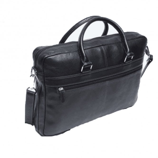 Oxford Leathercraft Oxford Black Leather Laptop Bag