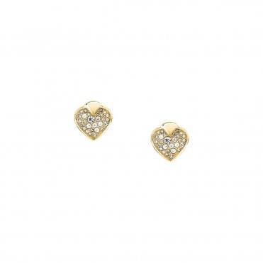 Pave Crystal Heart Earrings