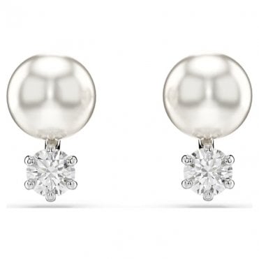 Pearl and Crystal Stud Earrings