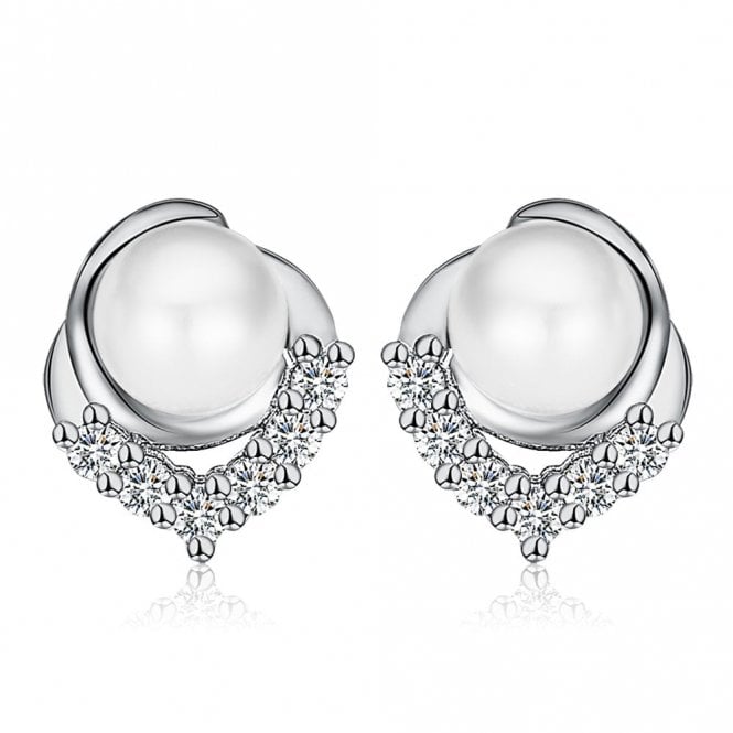 PURE Silver Pure Collection Pearl Stone Set Earrings