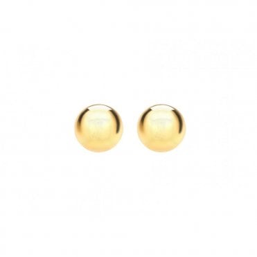 Pure Silver Yellow Gold Plated 8mm Ball Stud Earrings