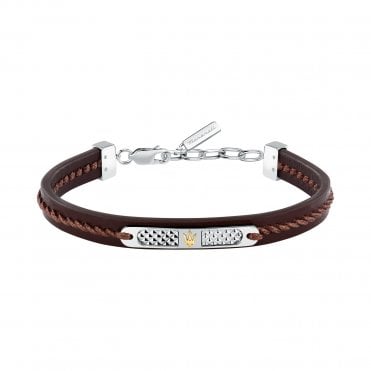 Recycled Brown Leather Bracelet