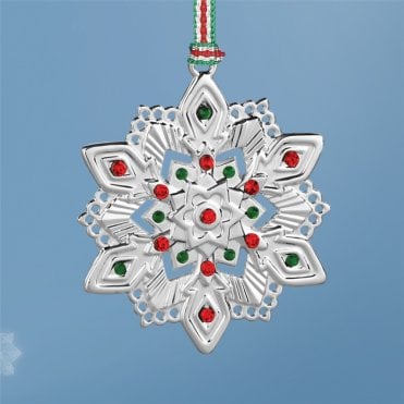 Red And Green Stone Snowflake Tree Decoration