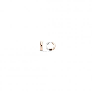 Rose Silver Hoops