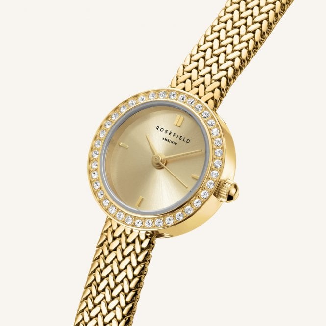 Rosefield Watches Round Champagne Cz Dial Watch