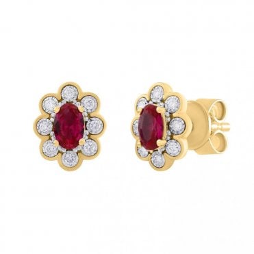 Ruby & Diamond Earrings