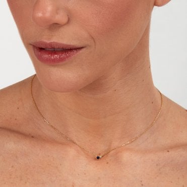 Sapphire And Diamond Contemporoary Necklace
