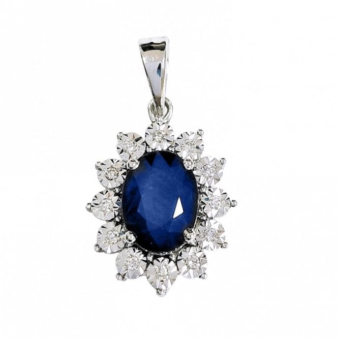 Gerry Browne Gold Sapphire & Diamond Cluster Pendant