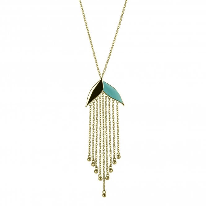Sara Miller  Turquoise Leaf Pendant