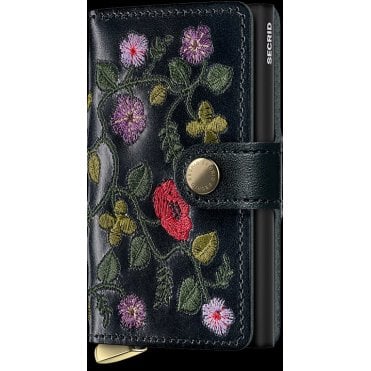 Secrid Premium Miniwallet Black Floral Stitch