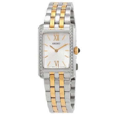 Ladies Rectangular Two-Tone Watch