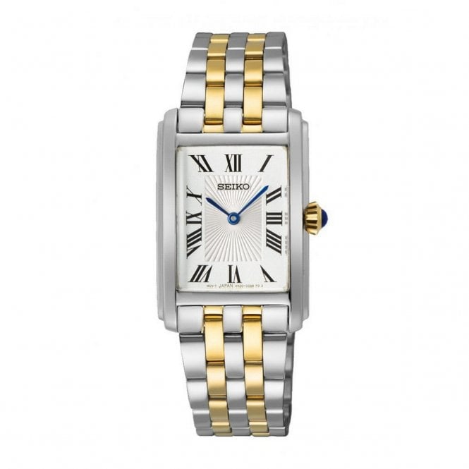 Seiko Watches Ladies Two-Tone Tectangular Dial Watch