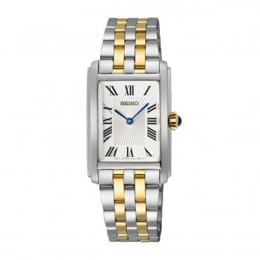 Ladies Two-Tone Tectangular Dial Watch