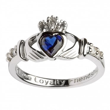 September Birthstone Claddagh Ring