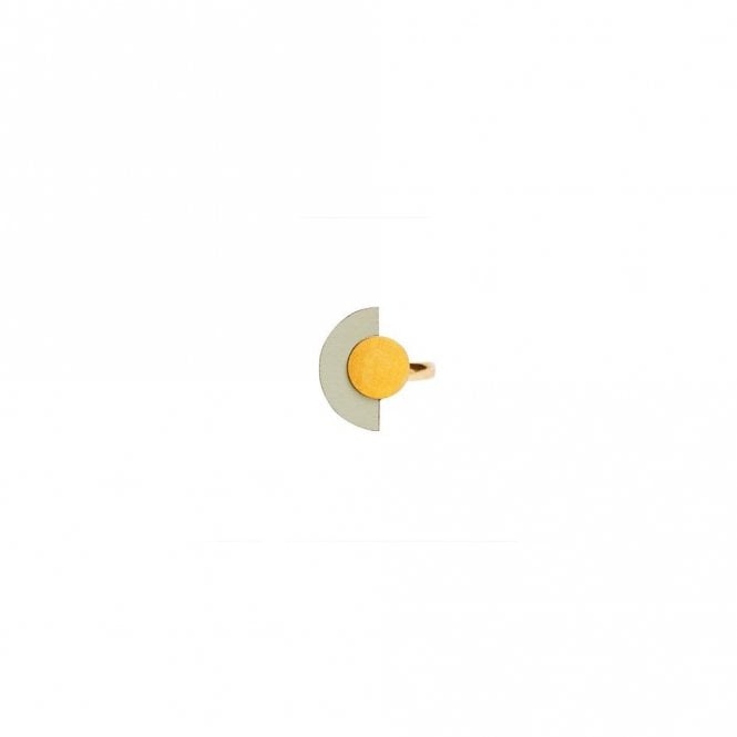 Shock of Grey  Sage Green Moon Ring