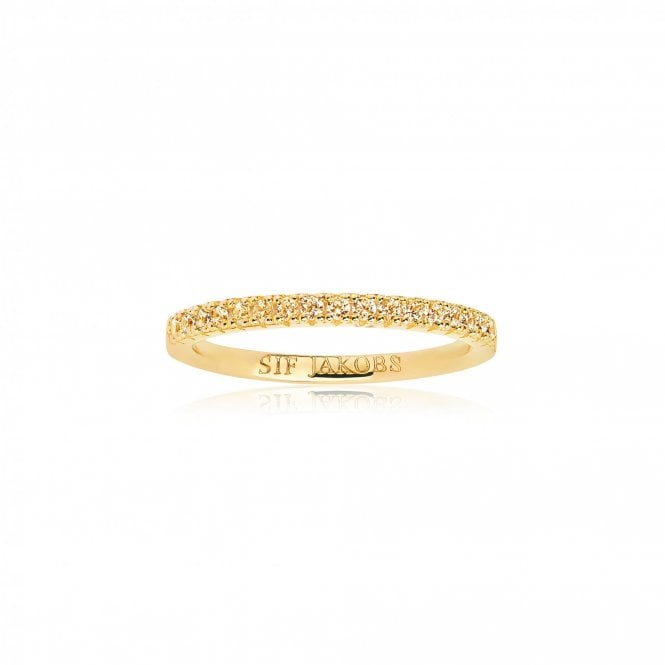 Sif Jakobs  18ct Yellow Gold Plated Silver Yellow Stone Ring  Size 56/ P 1/2  Gift Packaged