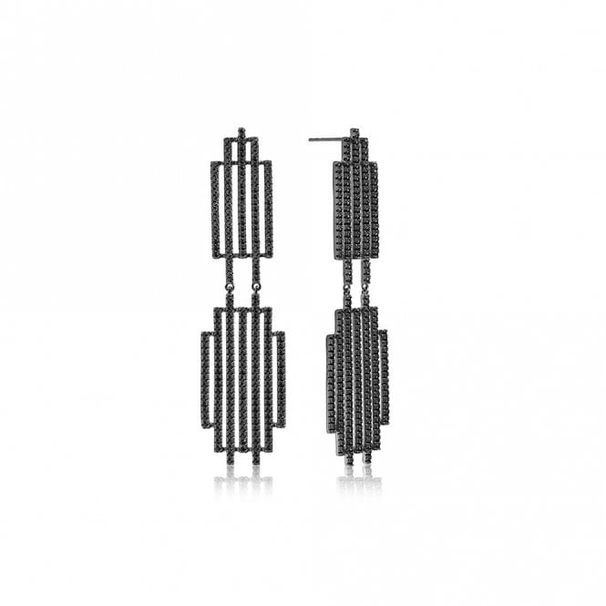 Sif Jakobs  Sterling Silver Black Stone Drop Dress Earrings