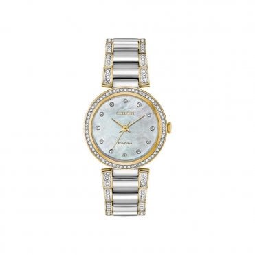 Silhouette Crystal White Dial Stainless Steel Bracelet Watch