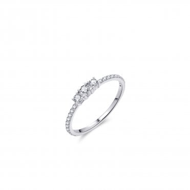 Silver 3 Stone Ring