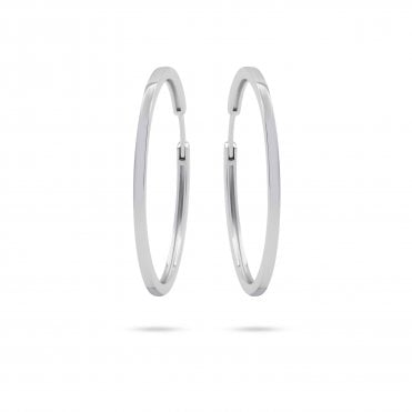 Silver 40mm Hoop Earring