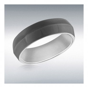 Silver Black Rhodium Gents Ring