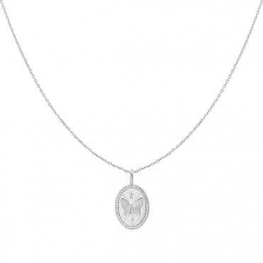 Silver Butterfly Pendant Necklace