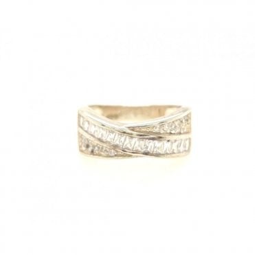 Silver Crossover Ring