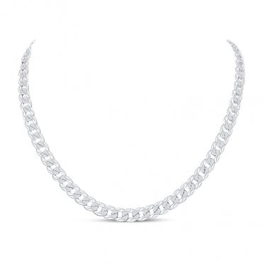 Silver Curb Necklace 24''