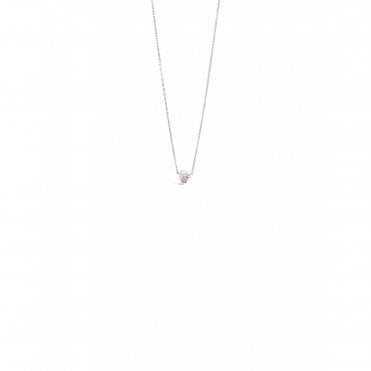 Silver Dolphin With Pink Stone Pendant