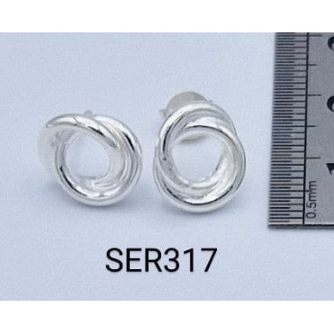 Silver Double Circle Earrings