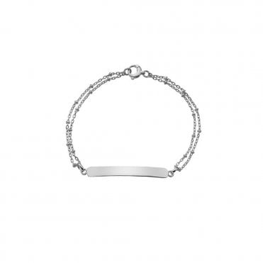 Silver Double I.D. Engravable Bracelet